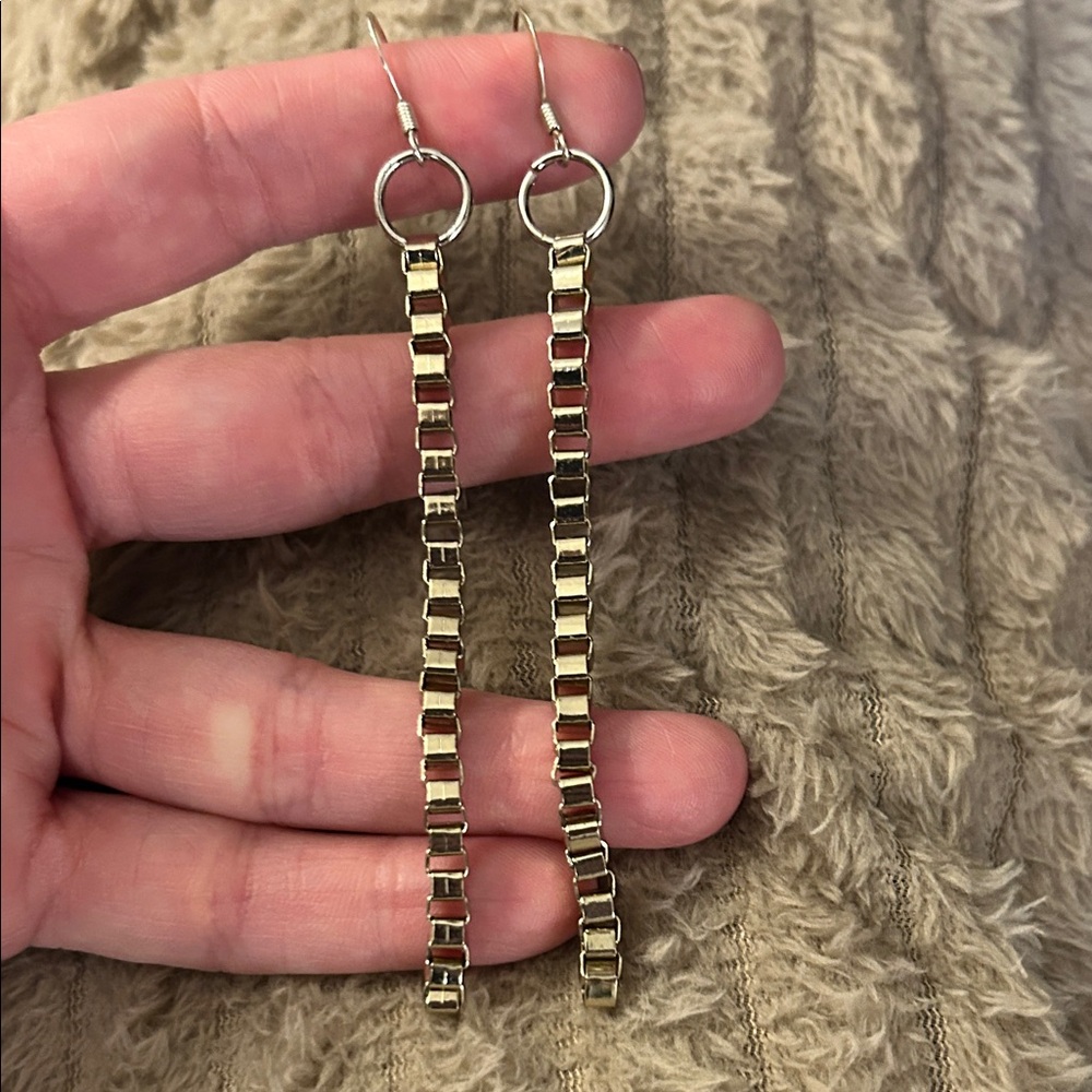 Elegant Silver and Gold Dangle Earrings